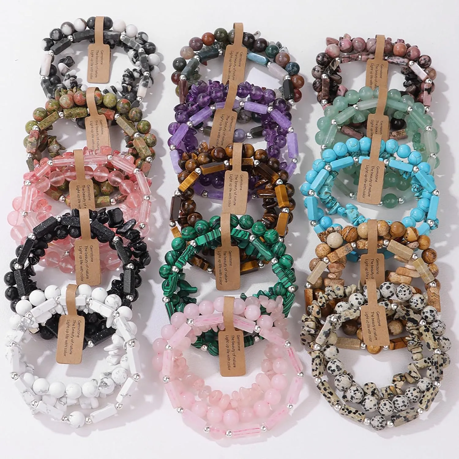 3Pcs Rose Quartz Bracelets for Women 8mm Pink Quartz Bracelet Natural Stone Beaded Bracelets Handmade Stretch Gemstone Bracelet Healing Crystal Bracelet Healing Jewelry Gifts for Women Girls