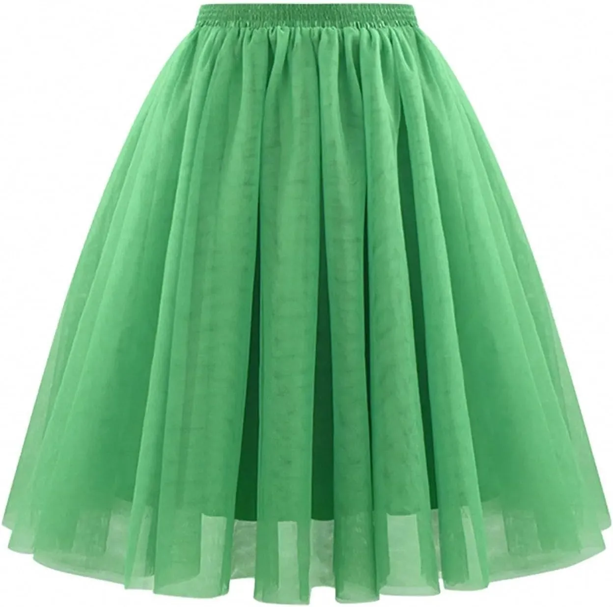5 Layers Tulle Skirt Pleated Tutu Skirts Women Lolita Petticoat Bridesmaids Midi Skirt