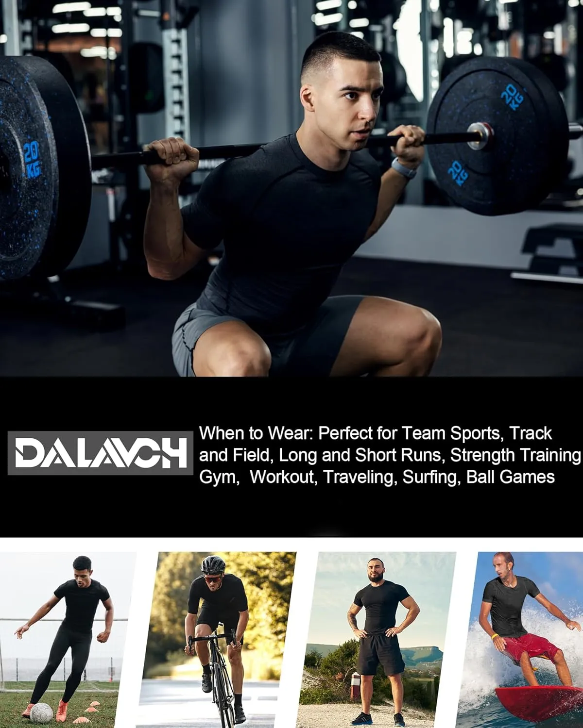 5 Pack Mens Compression Shirts Short Sleeve Cool Dry Sports Athletic Workout Base Layer Undershirt T-Shirt Tops