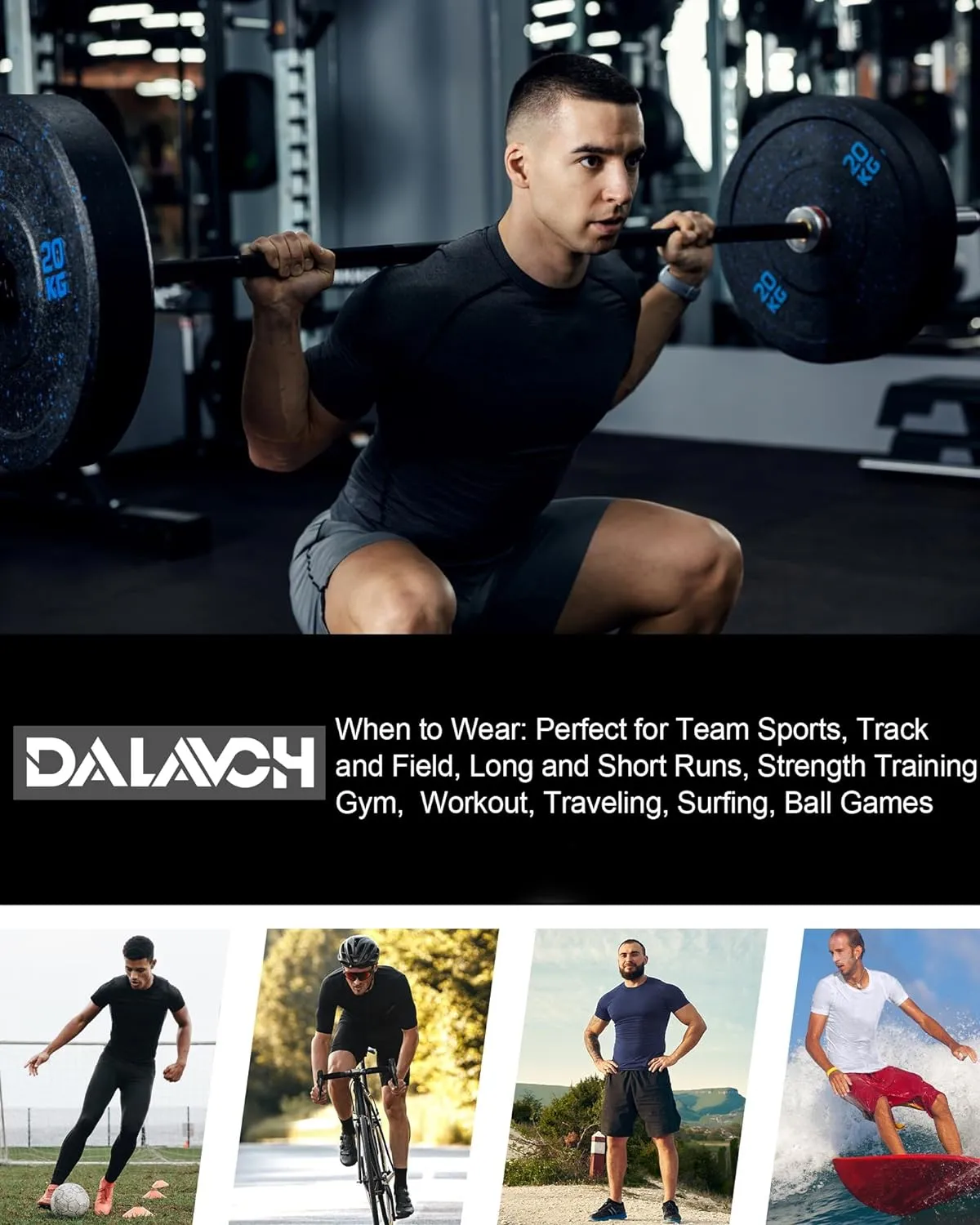 5 Pack Mens Compression Shirts Short Sleeve Cool Dry Sports Athletic Workout Base Layer Undershirt T-Shirt Tops