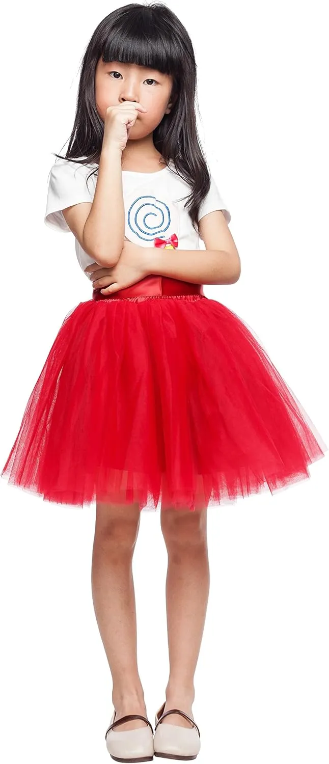 7 Layer Midi Tulle Skirt Women Petticoat Elatic Belt Summer A line Street Skirt Skater Prom Long Length Skirts