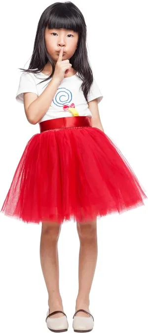 7 Layer Midi Tulle Skirt Women Petticoat Elatic Belt Summer A line Street Skirt Skater Prom Long Length Skirts