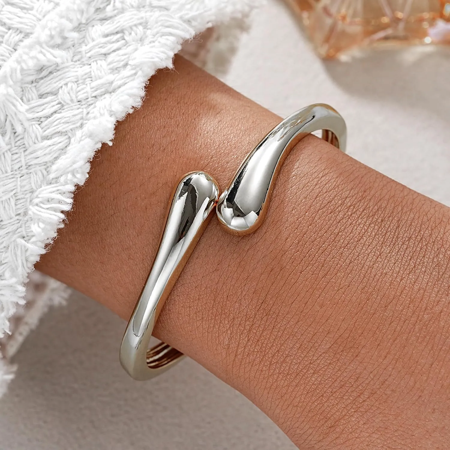 72ore Gold Cuff Bracelet for Women Bangle Bracelets Chunky Bangles Non Tarnish Gold/Silver Bracelet for Women Trendy 2025