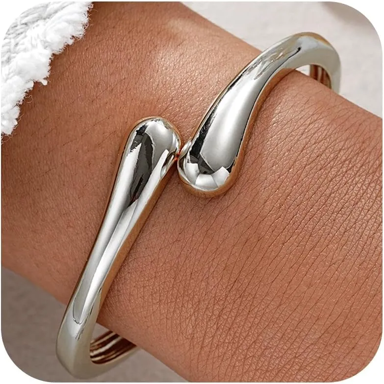 72ore Gold Cuff Bracelet for Women Bangle Bracelets Chunky Bangles Non Tarnish Gold/Silver Bracelet for Women Trendy 2025