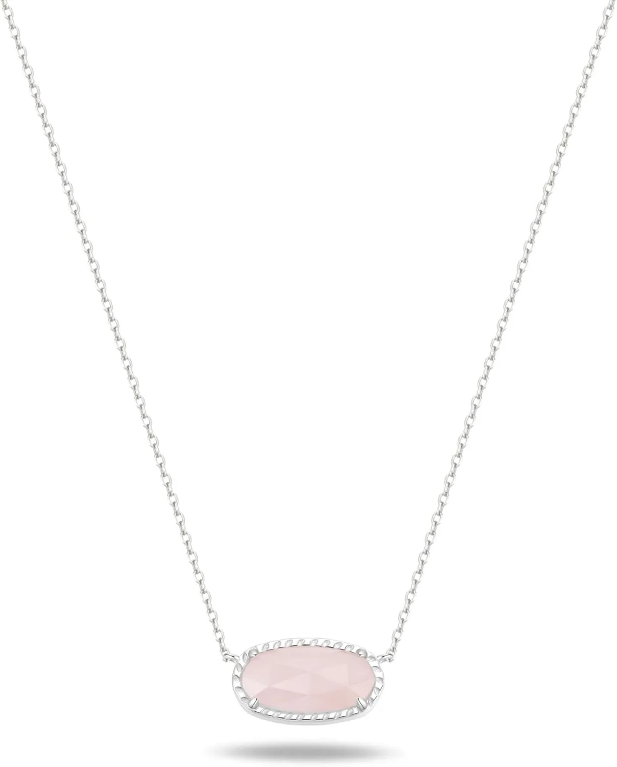 925 Sterling Silver Necklace for Women 18K Gold Necklaces with Natural Rose Quartz Gemstone Elegant Minimalist 18 2" Adjustable Jewelry Gift