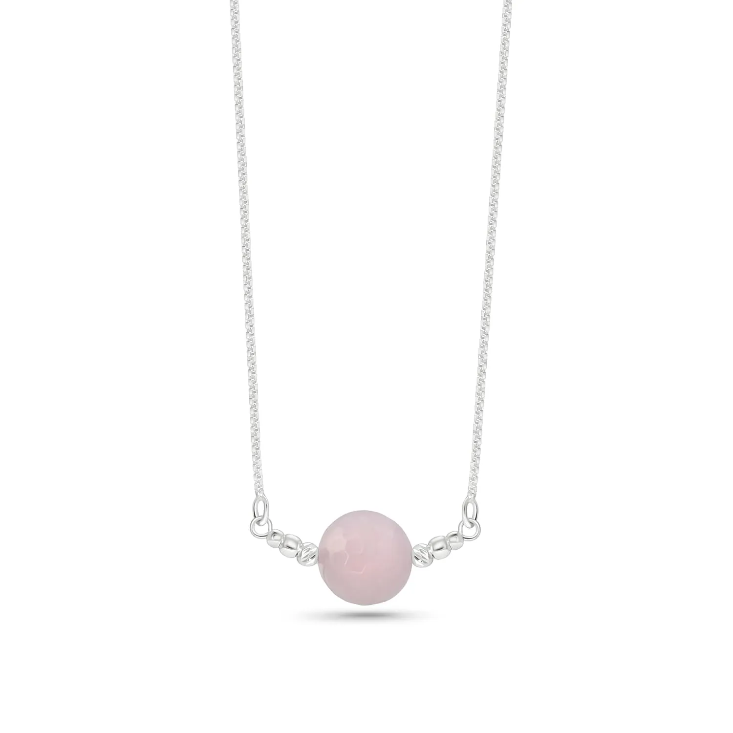 925 Sterling Silver Rose Quartz Necklace For Women - 10mm Round Beads - Rose Quartz Jewelry for Women - Pink Rose Quartz Pendant Necklace - Perfect Gift for Women
