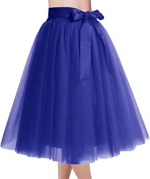929 - Plus Size Women's A-Line Short Knee Length Tutu Tulle Wedding Prom Skirt