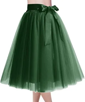 929 - Plus Size Women's A-Line Short Knee Length Tutu Tulle Wedding Prom Skirt