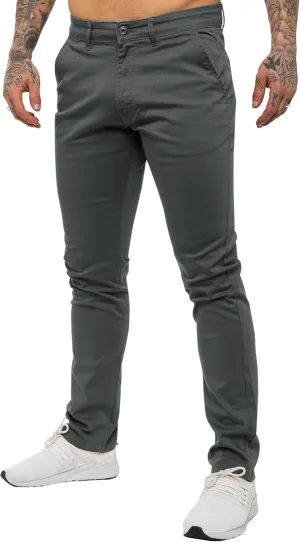 989Z ENZO Mens Slim Fit Stretch Chino Jeans Casual Cotton Trousers Pants