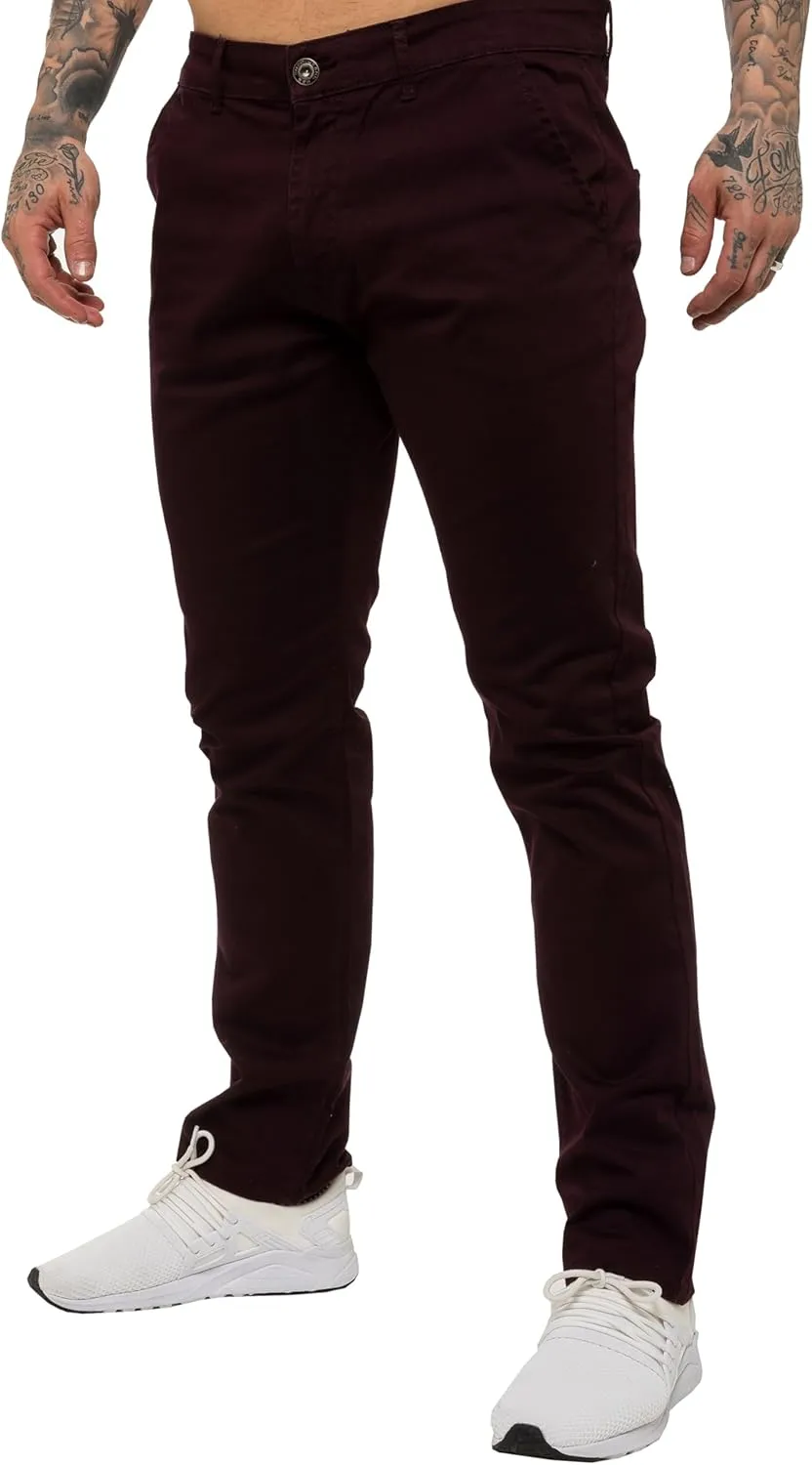 989Z ENZO Mens Slim Fit Stretch Chino Jeans Casual Cotton Trousers Pants