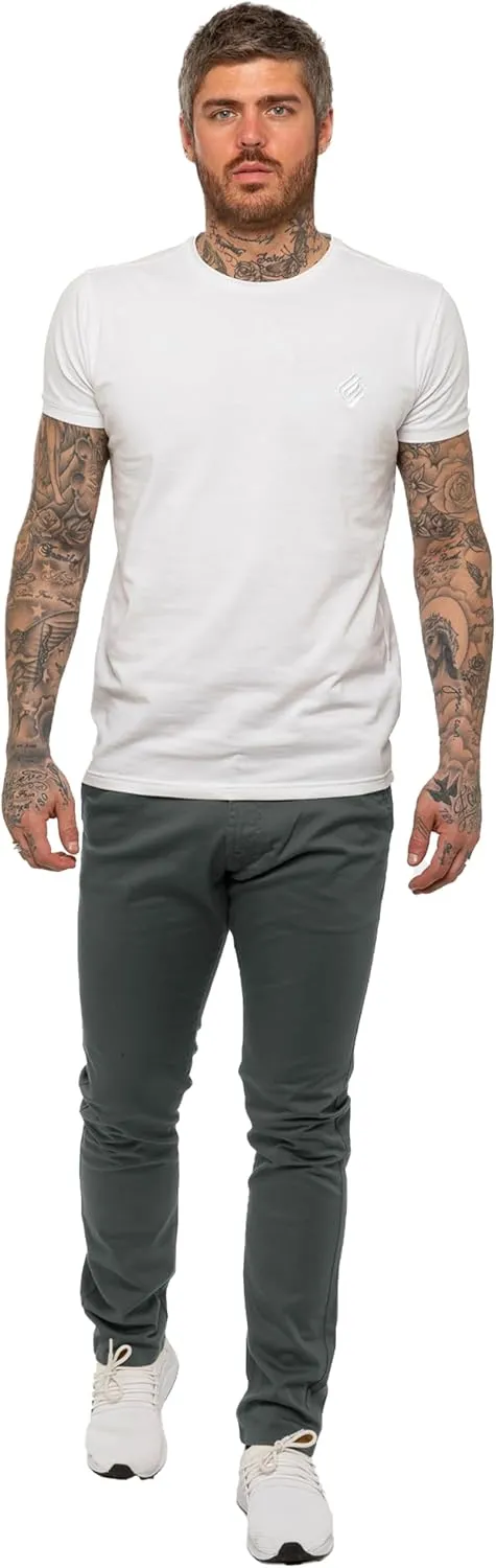 989Z ENZO Mens Slim Fit Stretch Chino Jeans Casual Cotton Trousers Pants