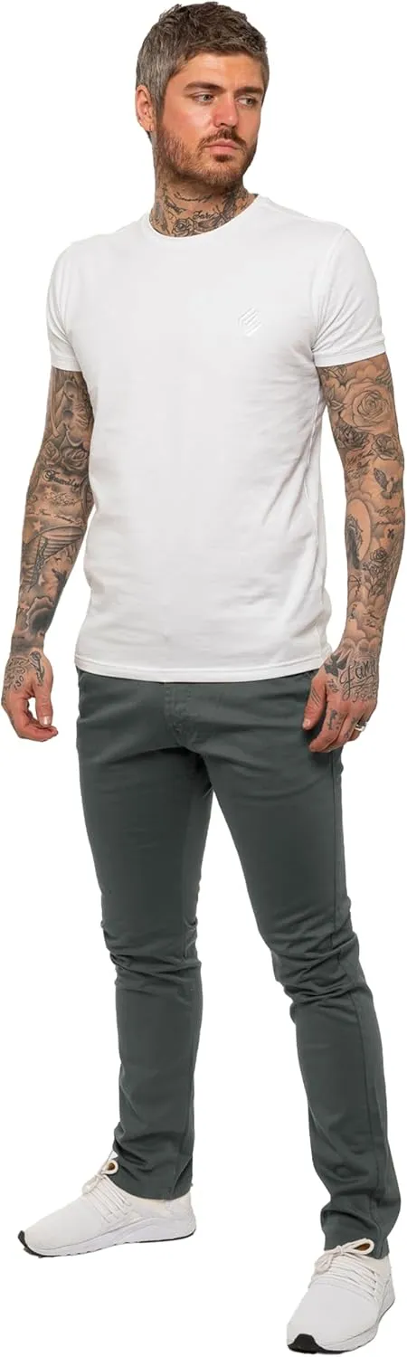 989Z ENZO Mens Slim Fit Stretch Chino Jeans Casual Cotton Trousers Pants
