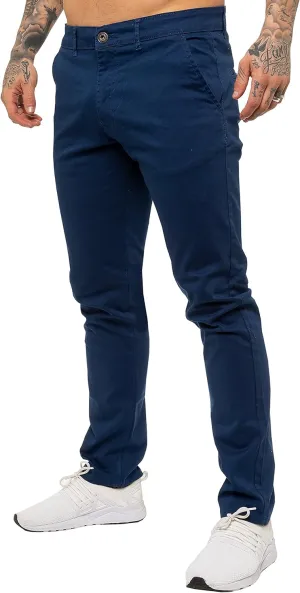 989Z ENZO Mens Slim Fit Stretch Chino Jeans Casual Cotton Trousers Pants