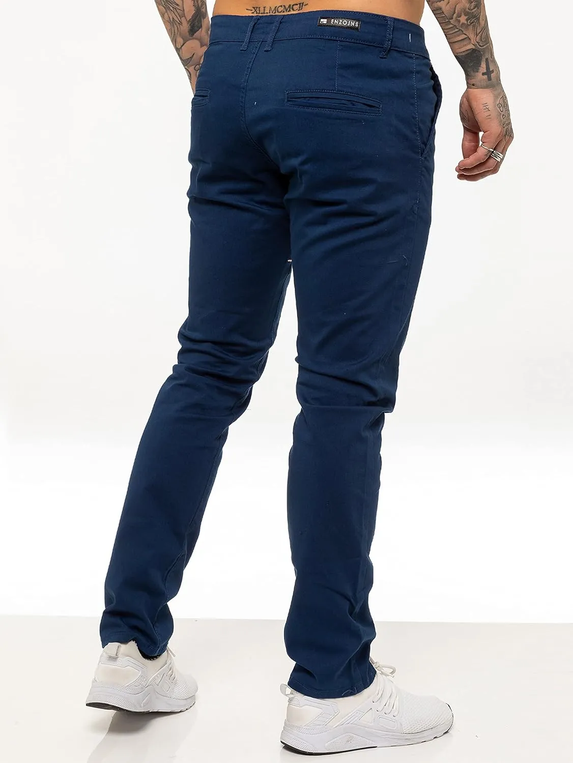 989Z ENZO Mens Slim Fit Stretch Chino Jeans Casual Cotton Trousers Pants