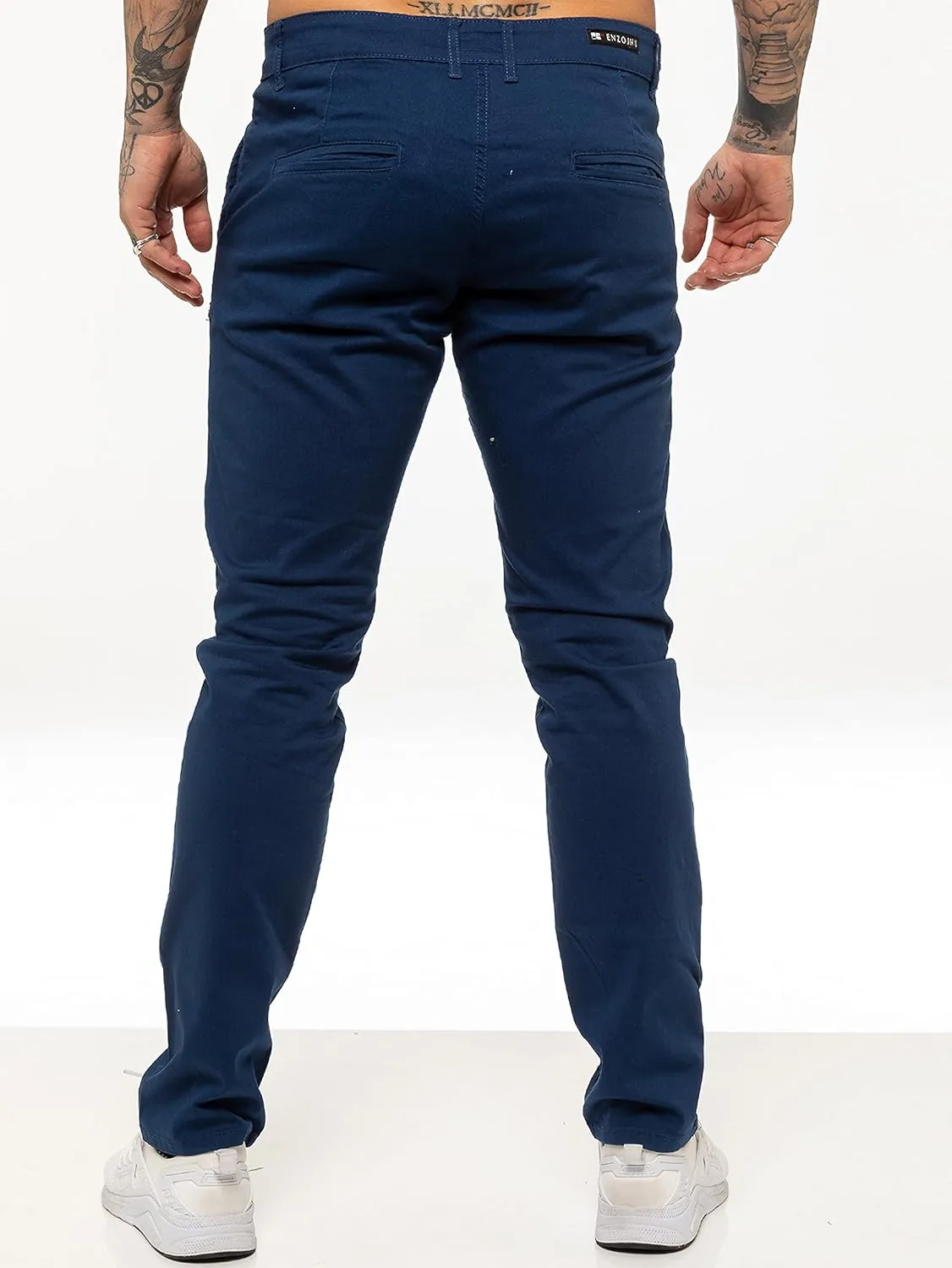989Z ENZO Mens Slim Fit Stretch Chino Jeans Casual Cotton Trousers Pants