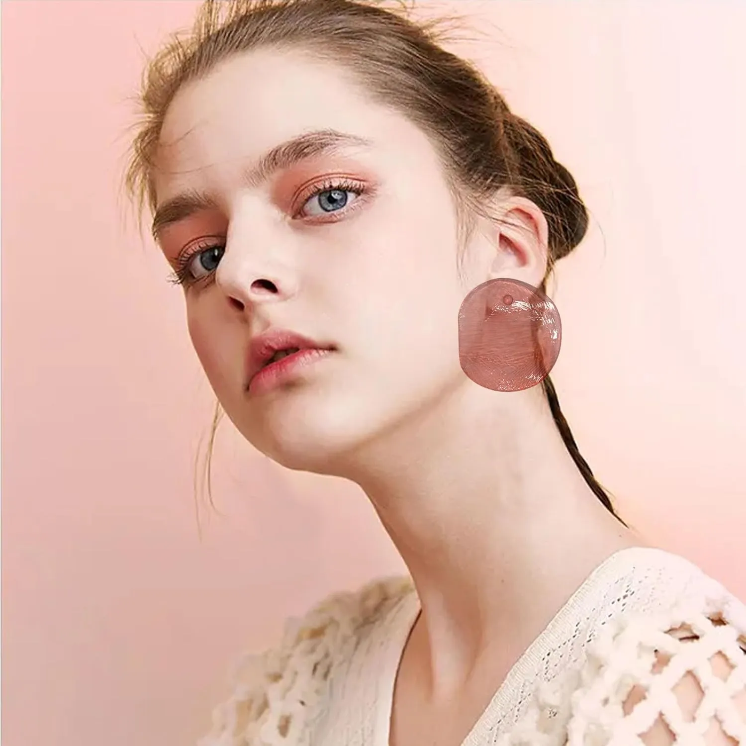 Acrylic Geometric Transparent Exaggerated Earrings Studs Large Statement Dangle Drop Earrings for Women Lightweight Modern Minimalist Jewelry