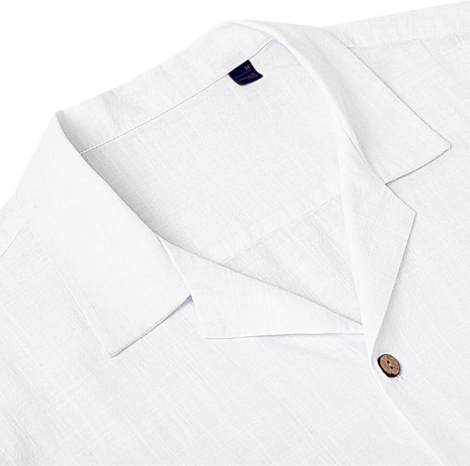 Alimens & Gentle Cuban Linen Shirts for Men Short Sleeve Button Down Shirt Cotton Summer Beach Camp Vacation Hawaiian Shirts