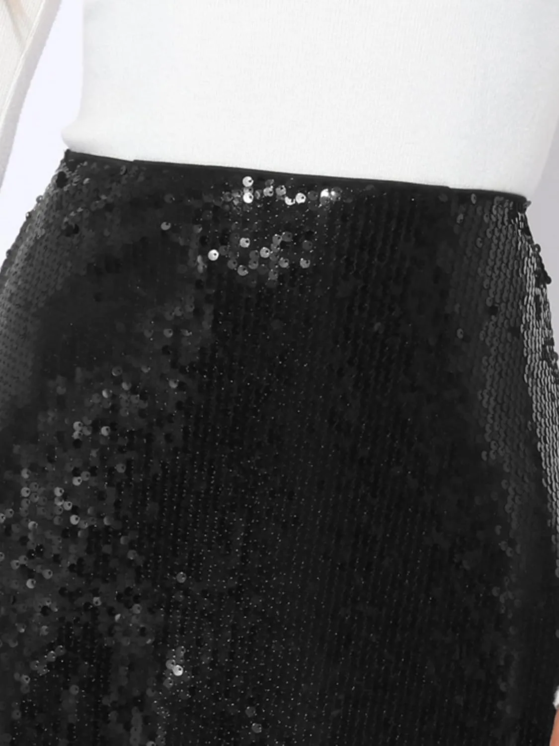 Allegra K Women's Sequin Midi Skirt Sparkly Glitter 2024 Cocktail Party Flare Skirts