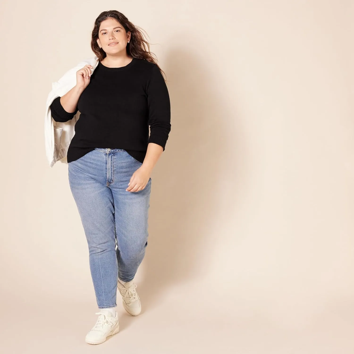 Amazon Essentials Women's Crewneck Sweater, 100% Cotton, Plus Size Available