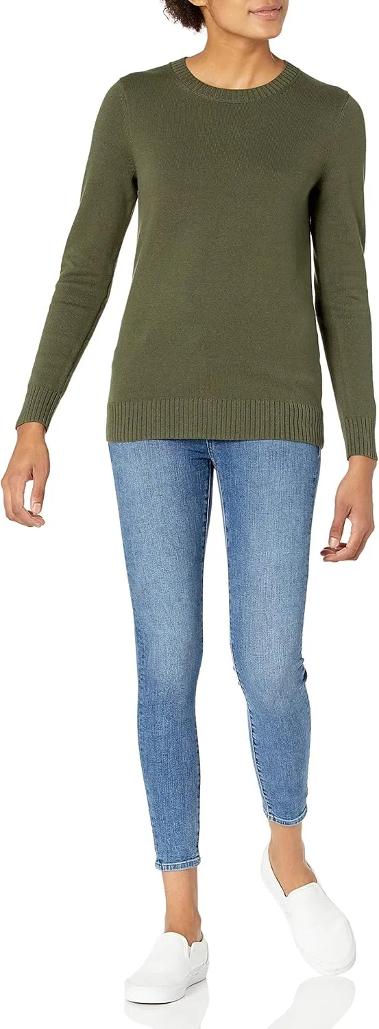 Amazon Essentials Women's Crewneck Sweater, 100% Cotton, Plus Size Available