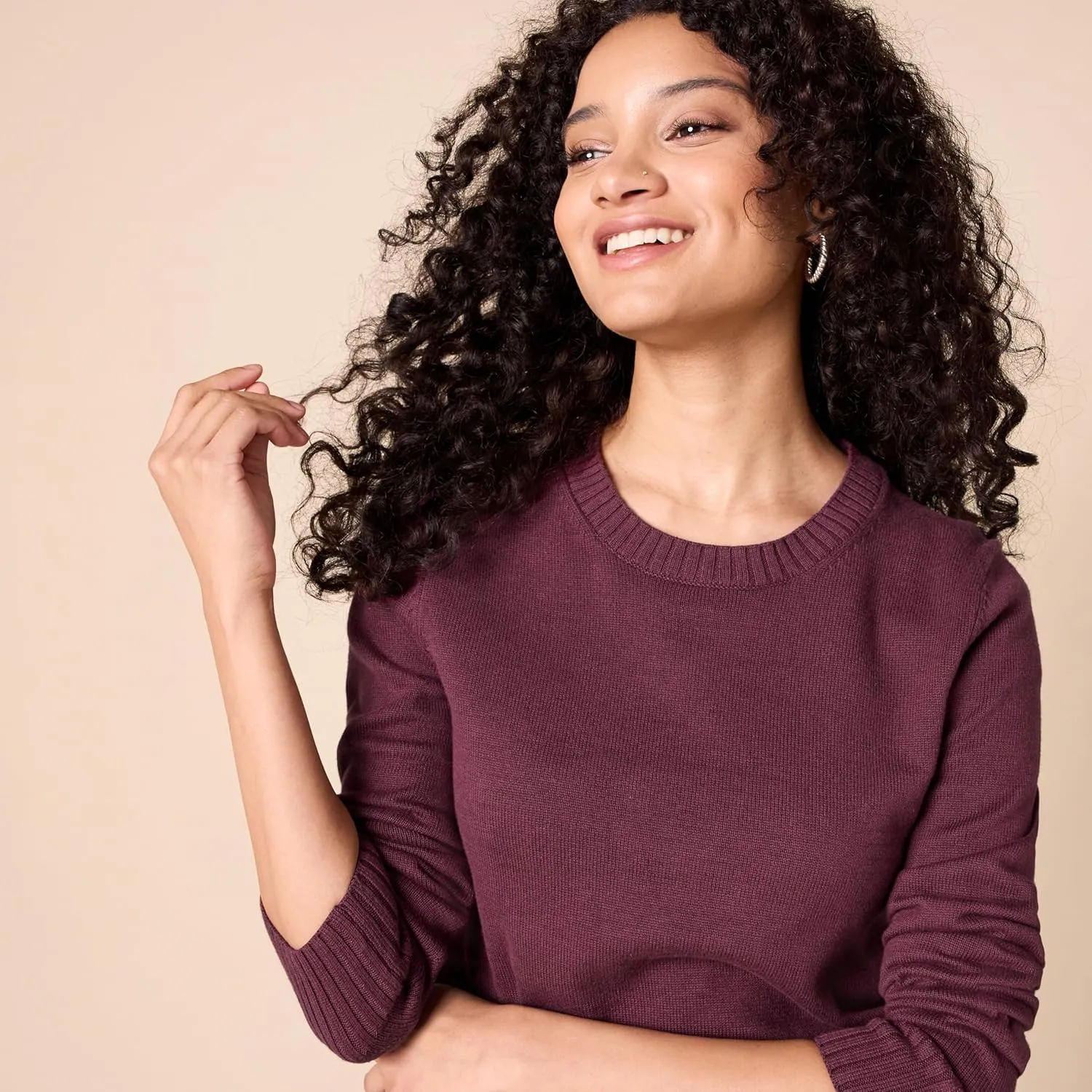 Amazon Essentials Women's Crewneck Sweater, 100% Cotton, Plus Size Available