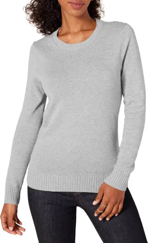 Amazon Essentials Women's Crewneck Sweater, 100% Cotton, Plus Size Available