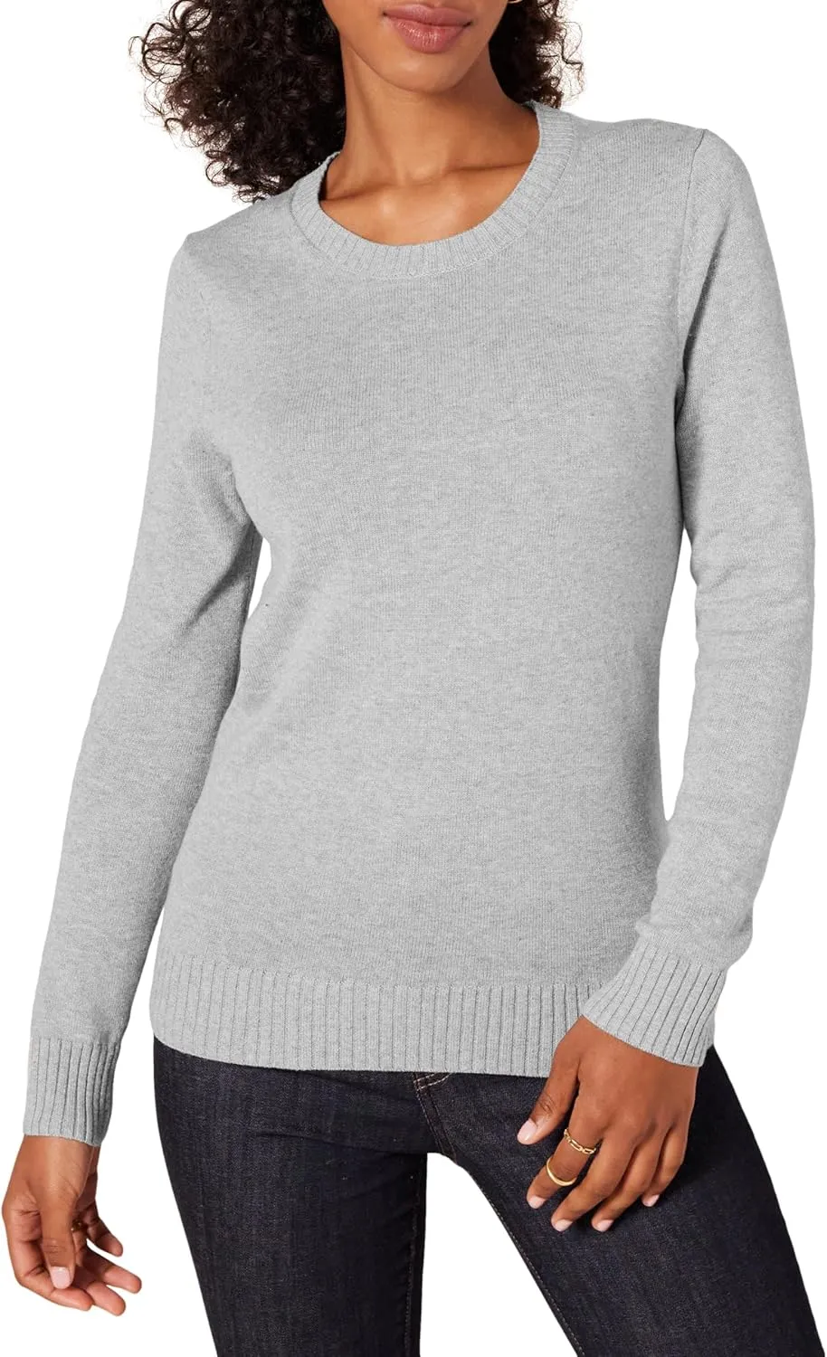 Amazon Essentials Women's Crewneck Sweater, 100% Cotton, Plus Size Available