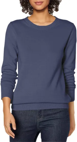 Amazon Essentials Women's Crewneck Sweater, 100% Cotton, Plus Size Available