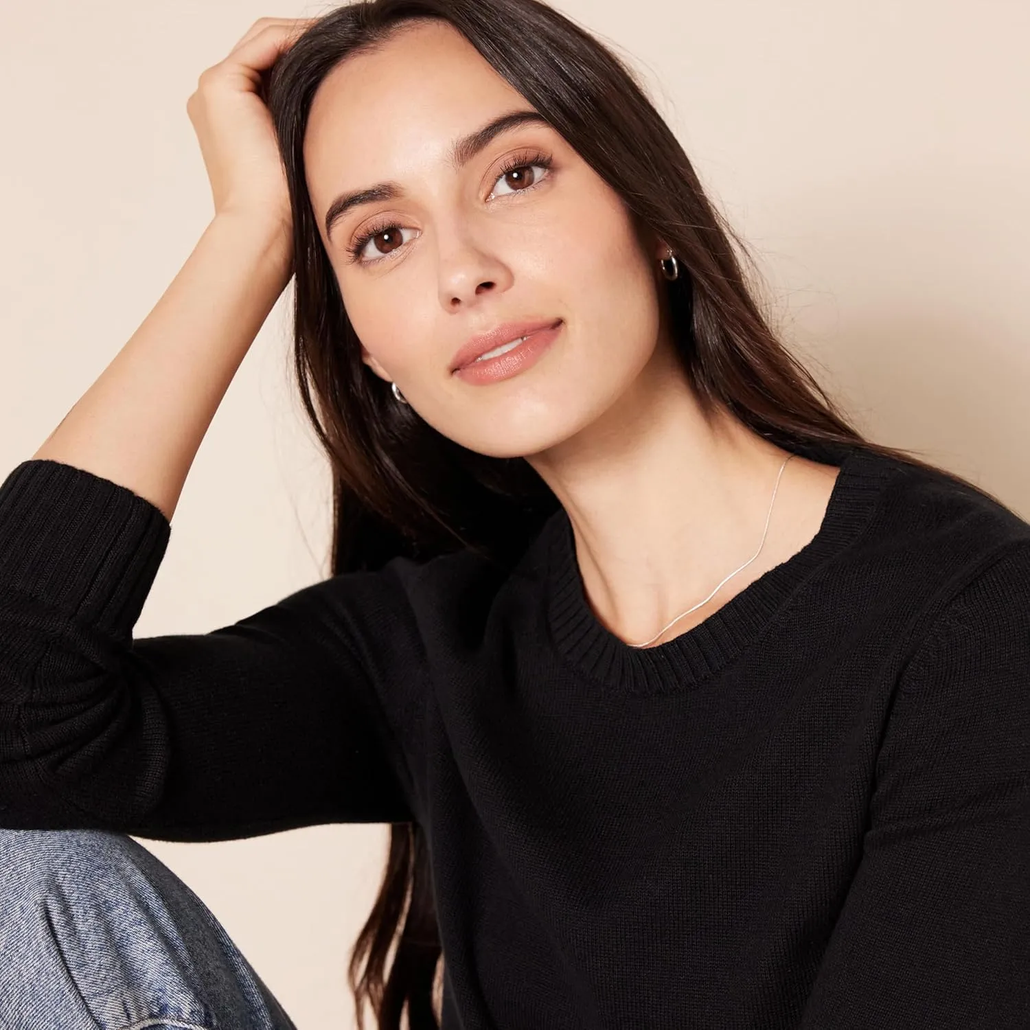 Amazon Essentials Women's Crewneck Sweater, 100% Cotton, Plus Size Available