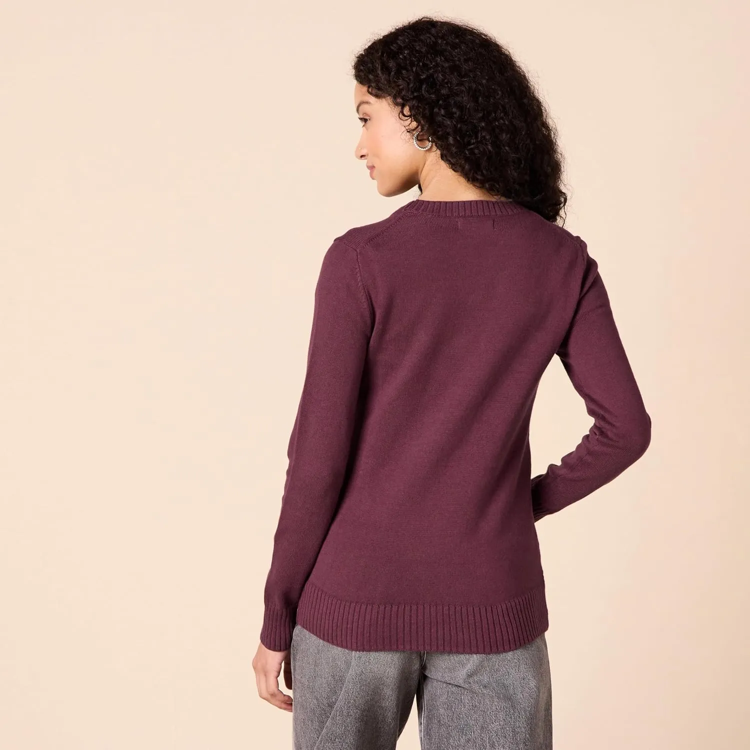 Amazon Essentials Women's Crewneck Sweater, 100% Cotton, Plus Size Available