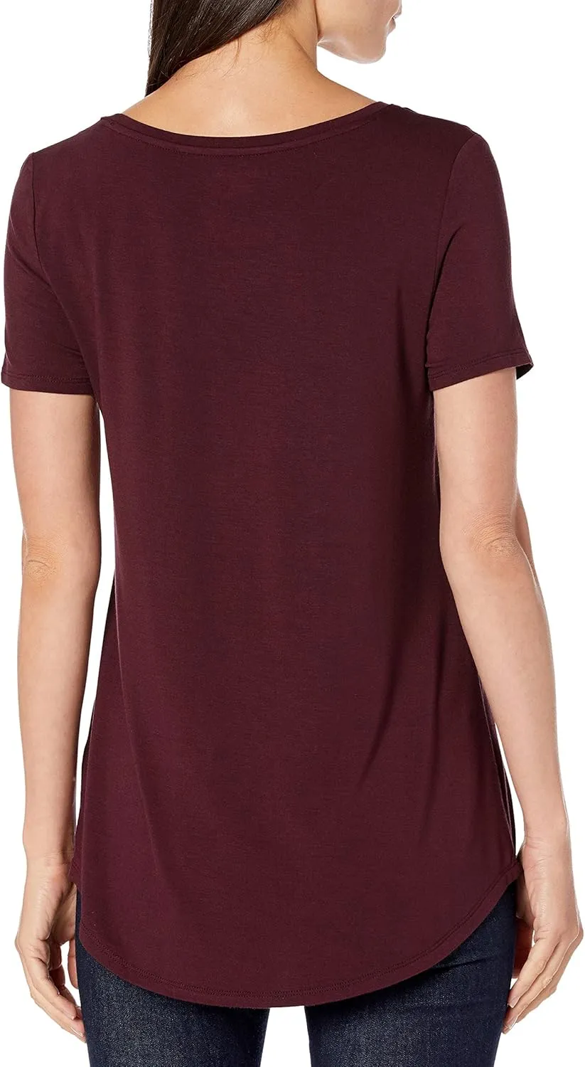 Amazon Essentials Women's Short-Sleeve Scoopneck Tunic, Pack of 2