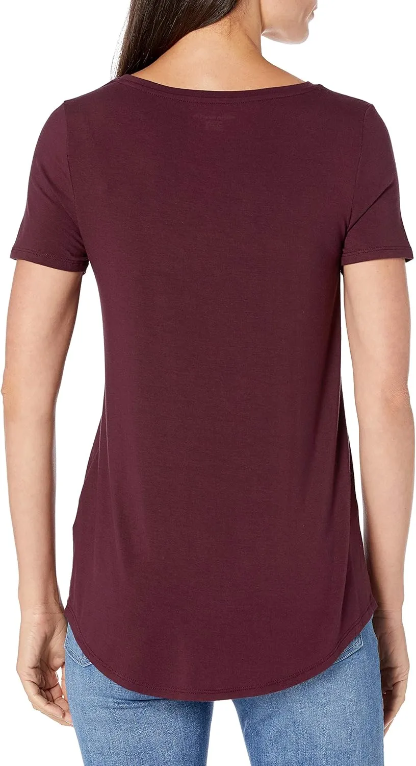Amazon Essentials Women's Short-Sleeve Scoopneck Tunic, Pack of 2