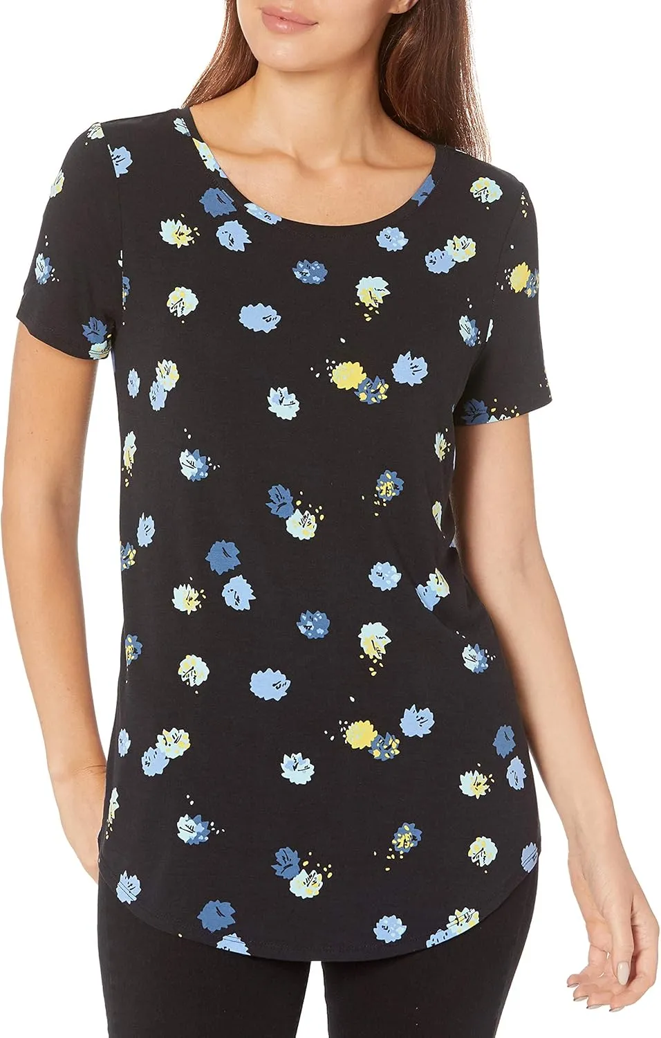 Amazon Essentials Women's Short-Sleeve Scoopneck Tunic, Pack of 2