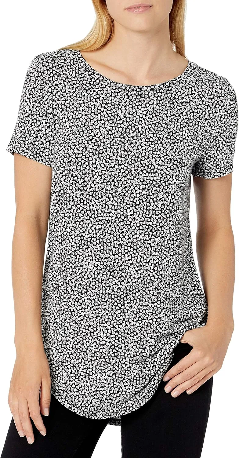Amazon Essentials Women's Short-Sleeve Scoopneck Tunic, Pack of 2