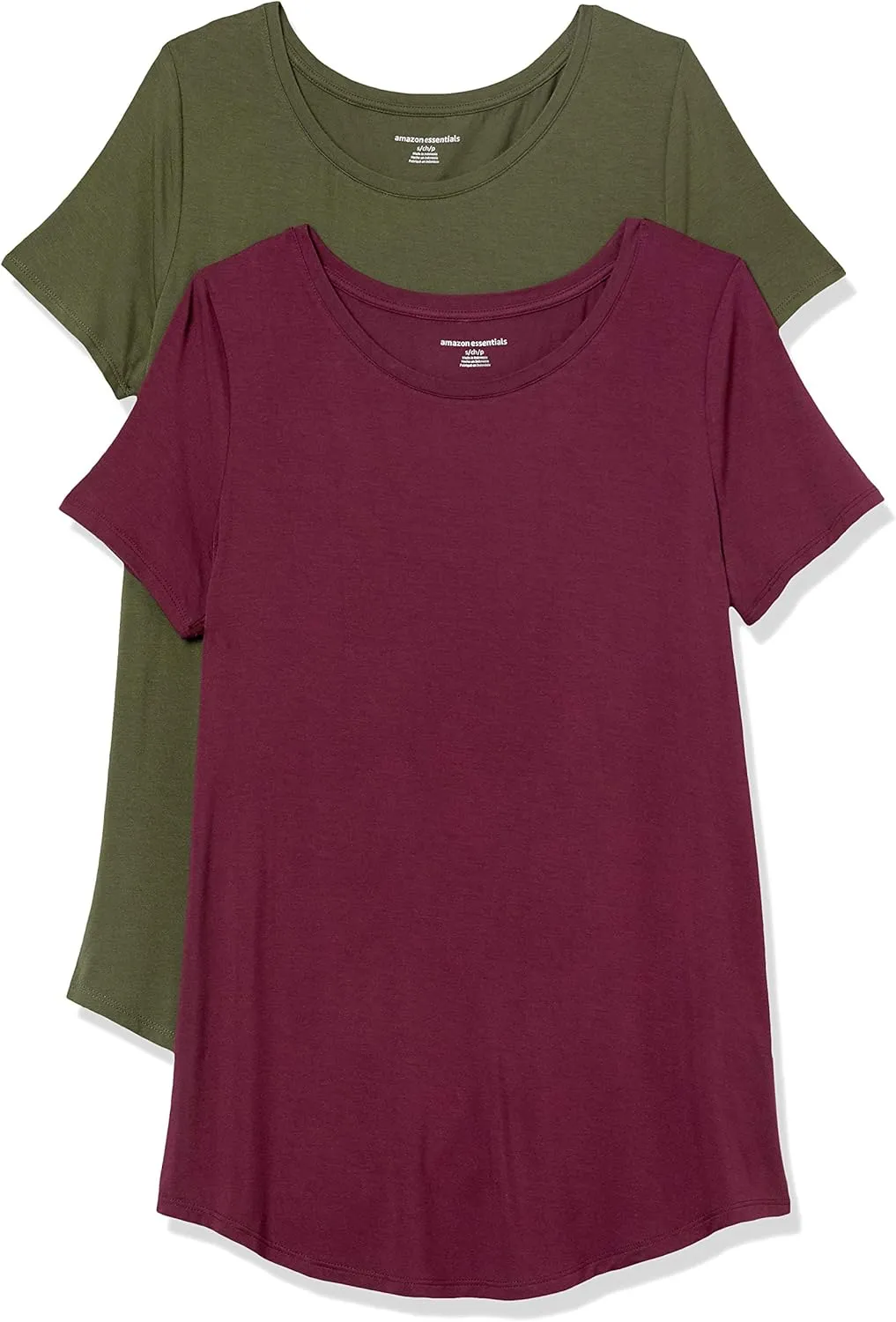 Amazon Essentials Women's Short-Sleeve Scoopneck Tunic, Pack of 2