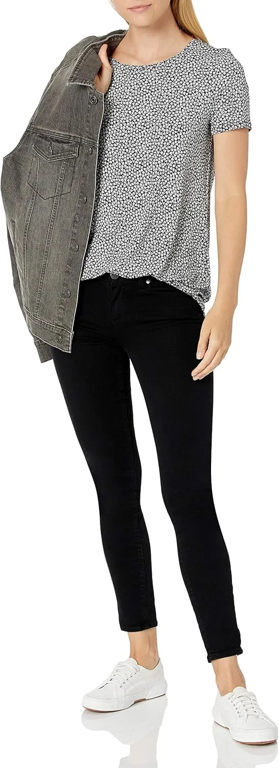 Amazon Essentials Women's Short-Sleeve Scoopneck Tunic, Pack of 2