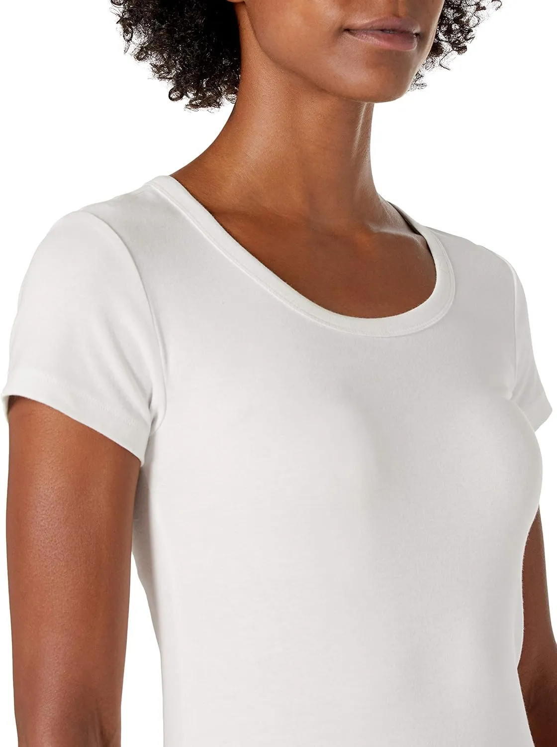 Amazon Essentials Women's Slim-Fit Cap-Sleeve Scoop Neck T-Shirt, Pack of 2