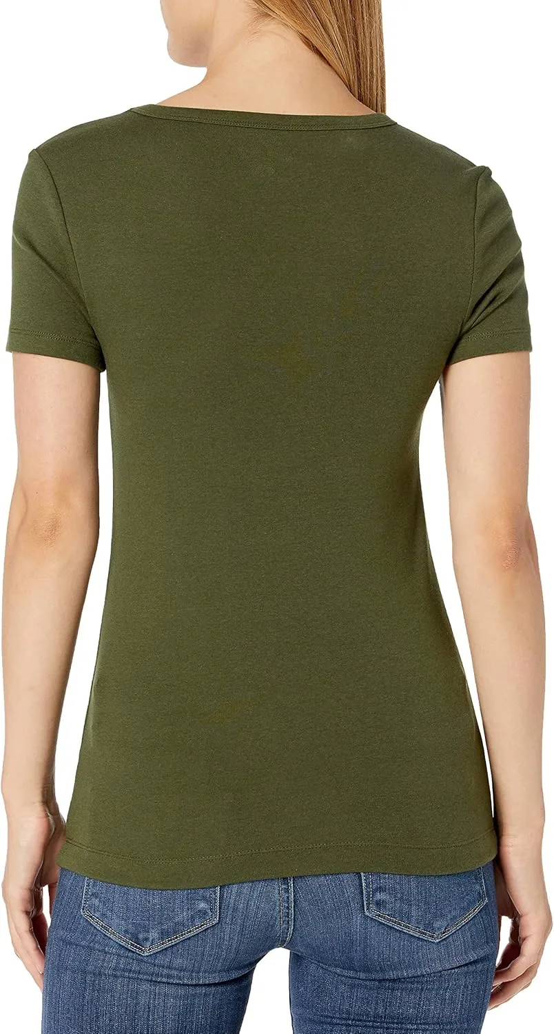 Amazon Essentials Women's Slim-Fit Short-Sleeve Crewneck T-Shirt, Pack of 2