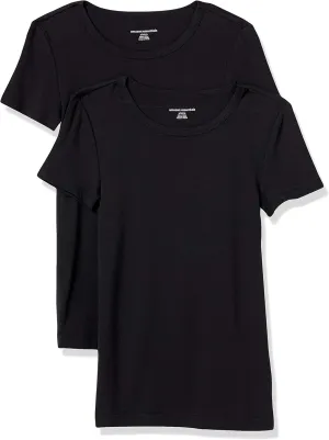 Amazon Essentials Women's Slim-Fit Short-Sleeve Crewneck T-Shirt, Pack of 2
