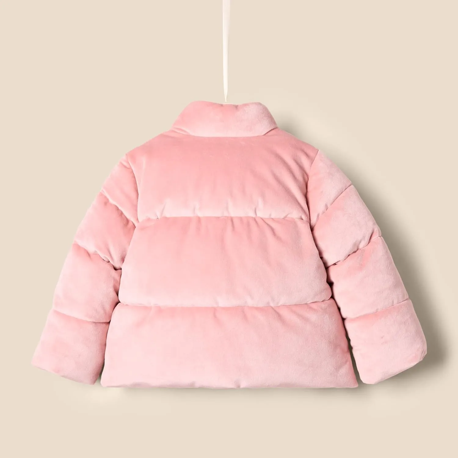 Amazon Essentials x Sofia Grainge Toddlers and Baby Girls' Velour Puffer Jacket