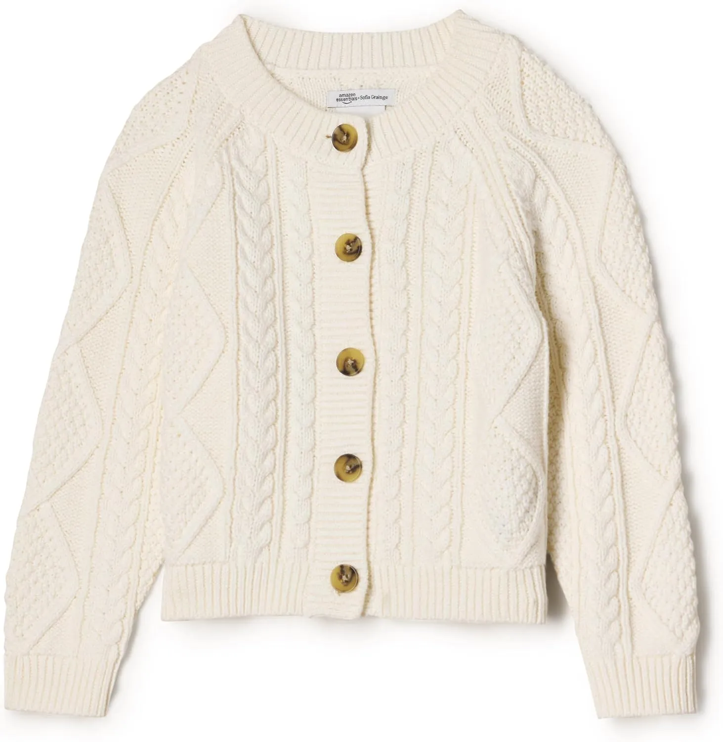 Amazon Essentials x Sofia Grainge Unisex Toddlers and Babies' Fisherman Cardigan Sweater