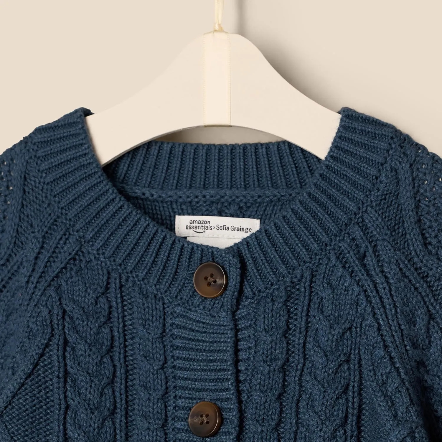 Amazon Essentials x Sofia Grainge Unisex Toddlers and Babies' Fisherman Cardigan Sweater