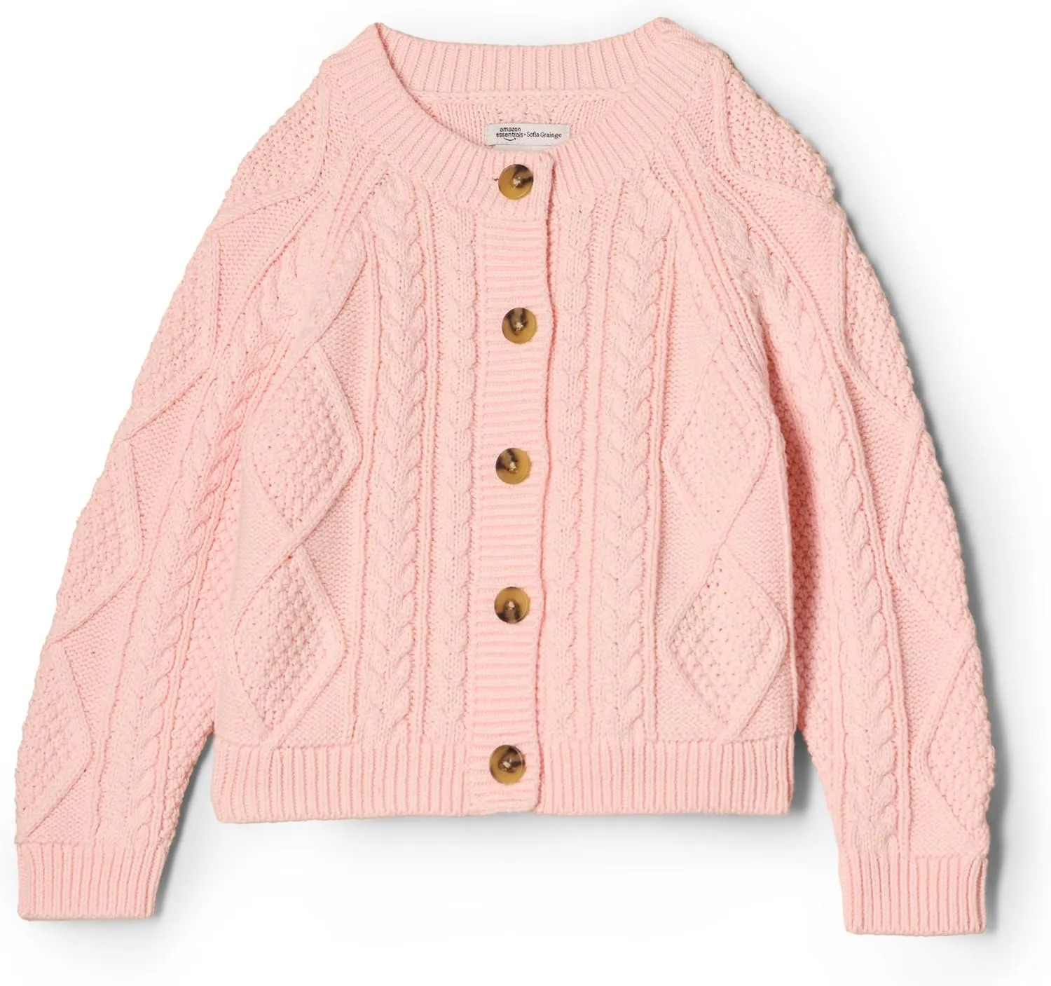 Amazon Essentials x Sofia Grainge Unisex Toddlers and Babies' Fisherman Cardigan Sweater