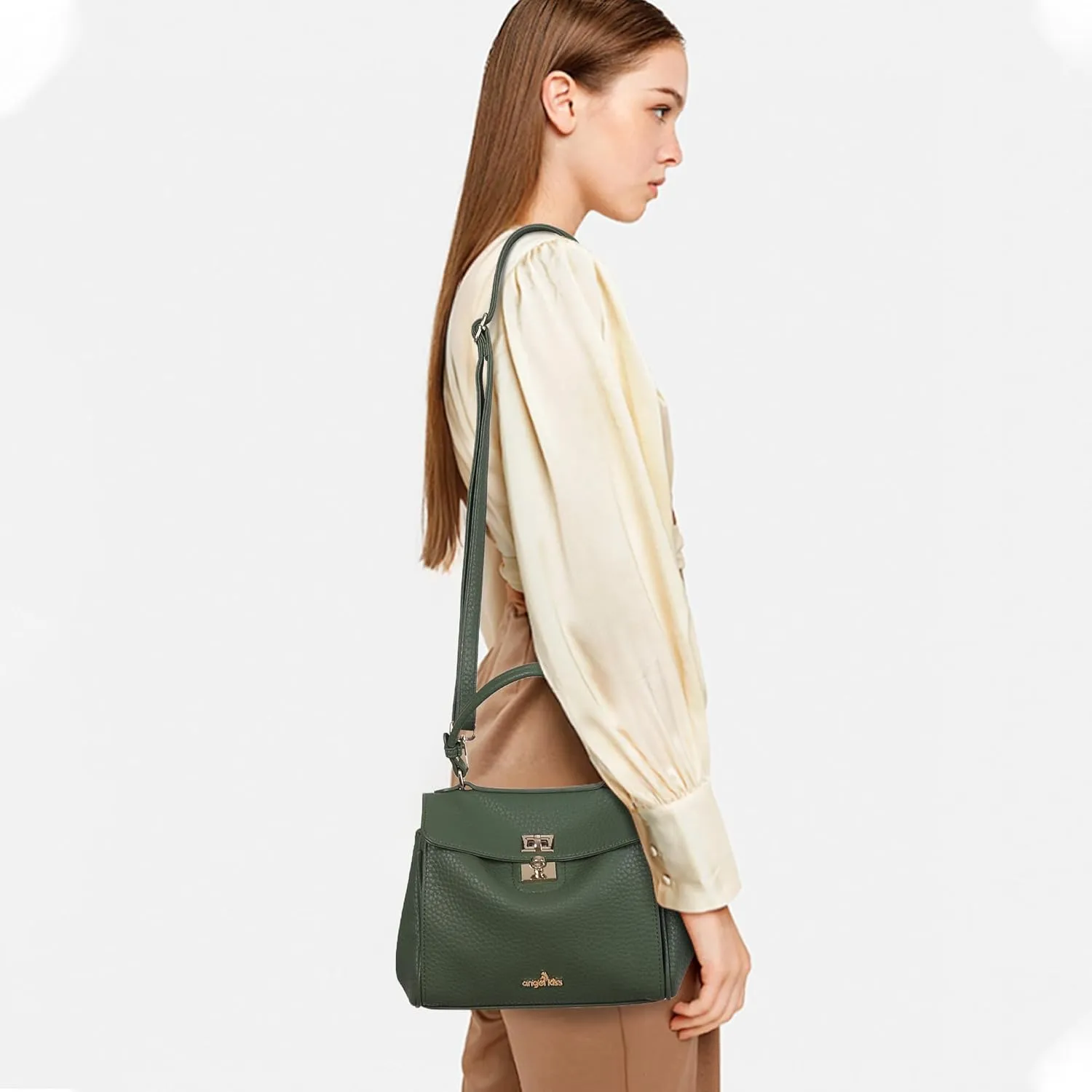 Angel Kiss Small Top Handle Satchel Purses and Handbags for Women Soft Vegan Leather Tote Shoulder Bag