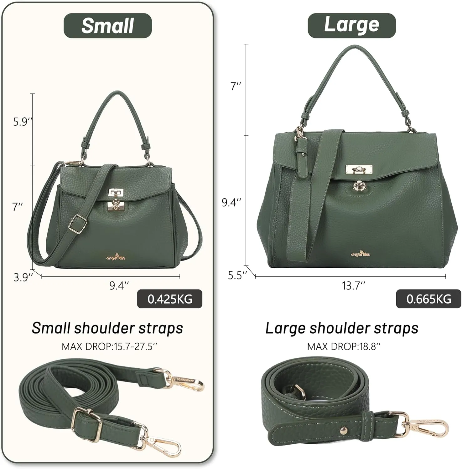 Angel Kiss Small Top Handle Satchel Purses and Handbags for Women Soft Vegan Leather Tote Shoulder Bag