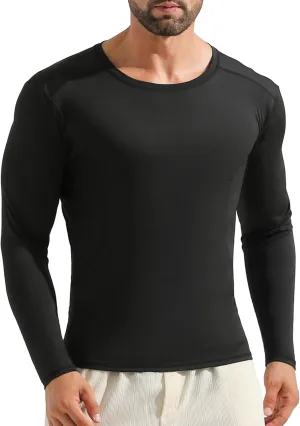Angel season Men's Rash Guard Shirts UPF 50  Long Sleeve Swim Shirts Quick Dry UV Sun Protection Lightweight