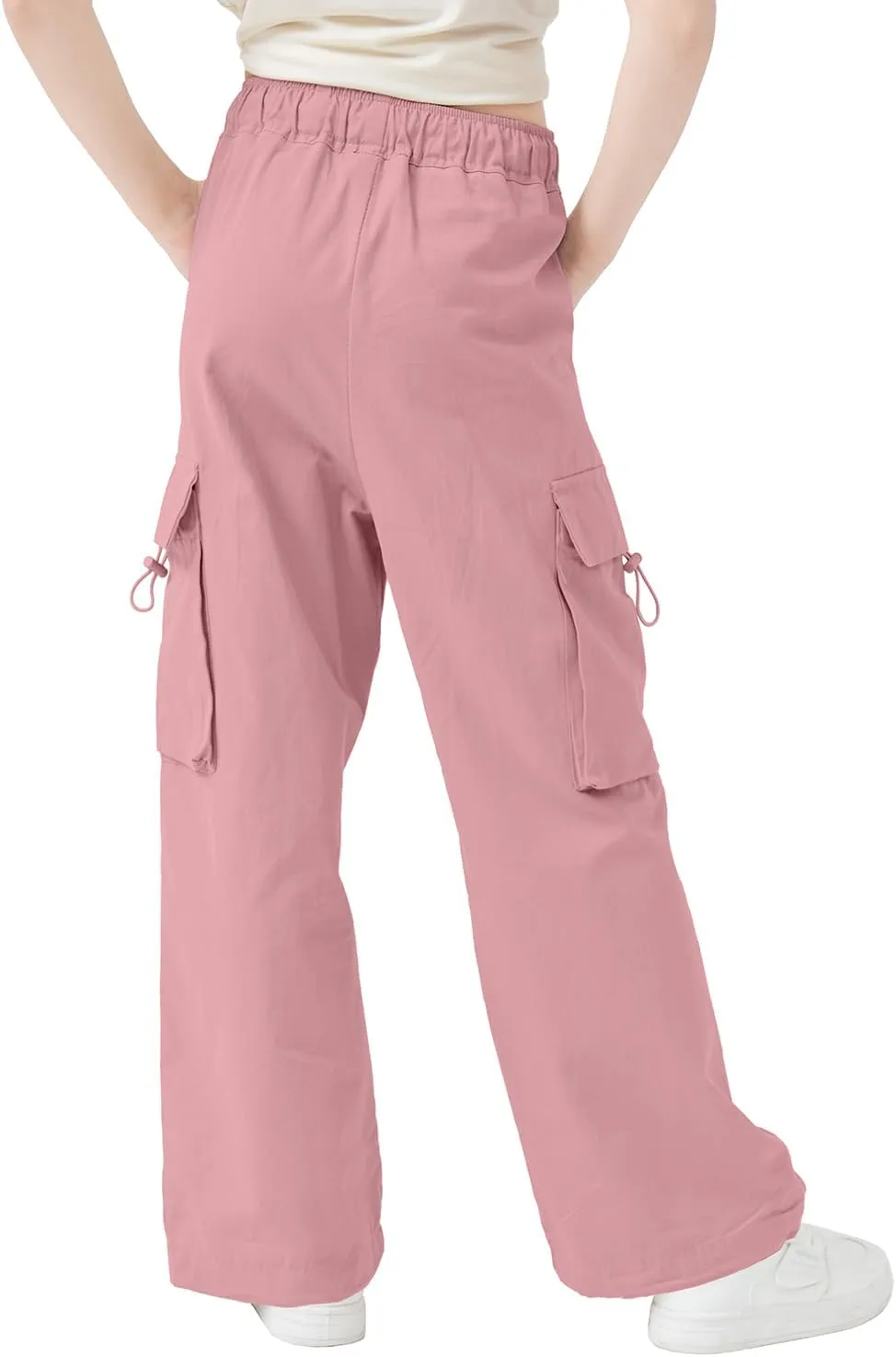 AOWKULAE Girls & Womens Drawstring Crago Pants Casual High Waist Wide Leg Pants Kids 5Years - Women XXL