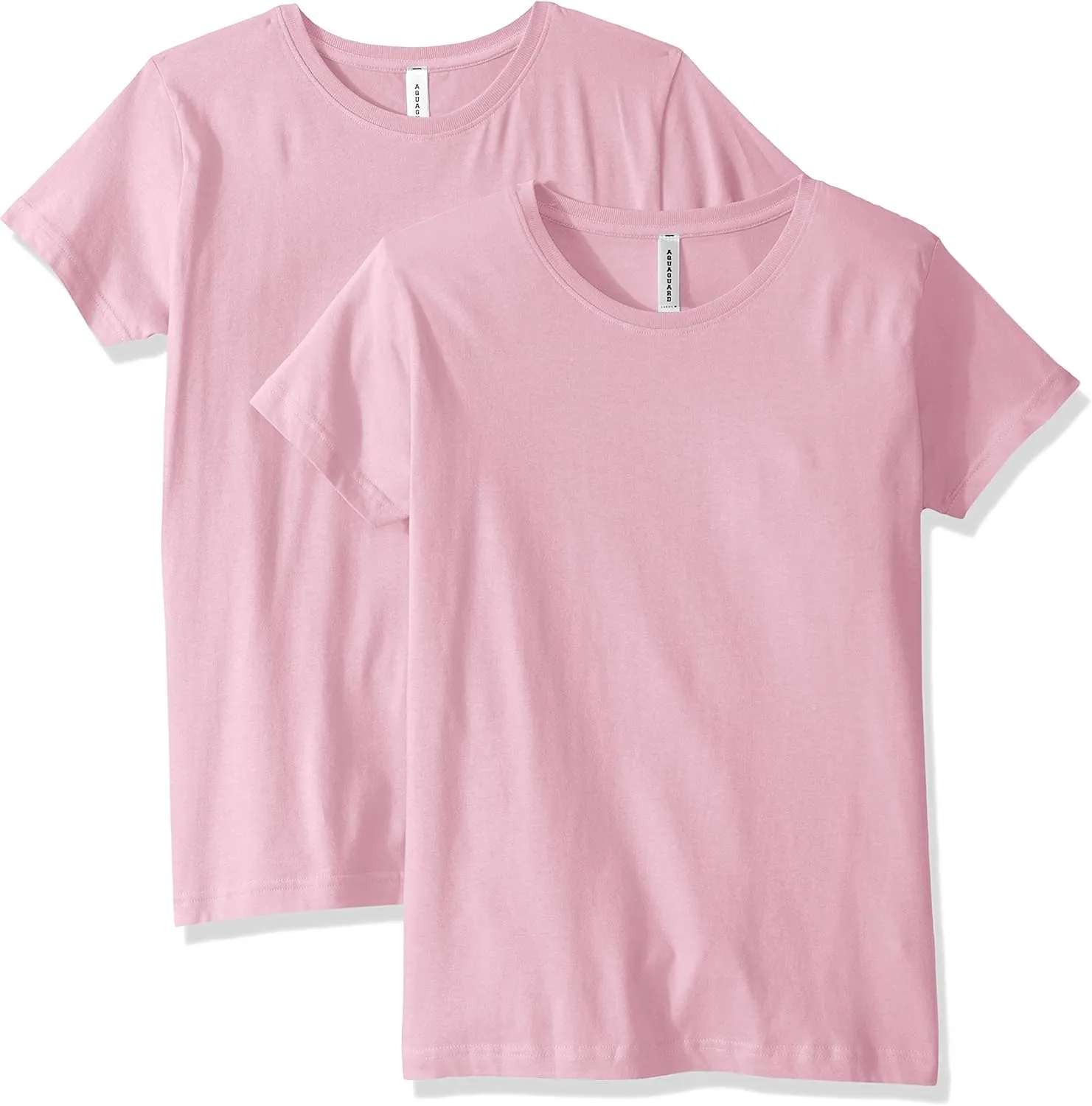AquaGuard Women's 2-Pack Classic-Fit T-Shirt, Crewneck Cotton Short Sleeve Tee