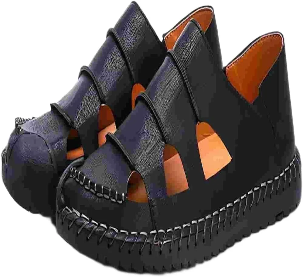 Asifn Men Summer Breathable Sandals Leather Lightweight Casual Walking Slip On Driving Shoes Fashion Slipper Comfortable for Work Office Outdoor