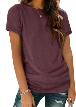 ATHMILE Womens T Shirt Summer Tops Short Sleeve Fashion Basic Casual Oversized Beach Vacation Clothes 2025 Trendy